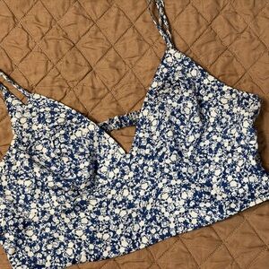 Zara Blue and White Floral Cami Top